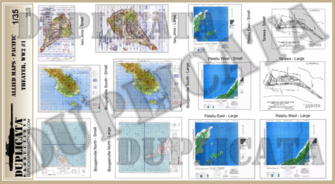 Allied Maps - Pacific Theater, WW2 #1 - 1/35 Scale