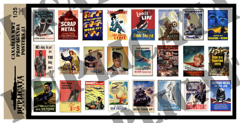 Canadian WW2 Propaganda Posters #1 - 1/35 Scale - Duplicata Productions