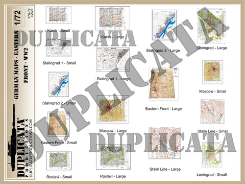 German Maps, Eastern Front, WW2 - 1/72 Scale