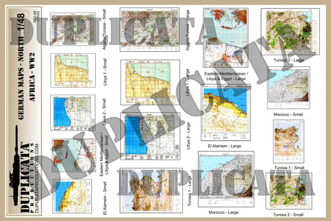 German Maps, North Africa, WW2 - 1/48 Scale