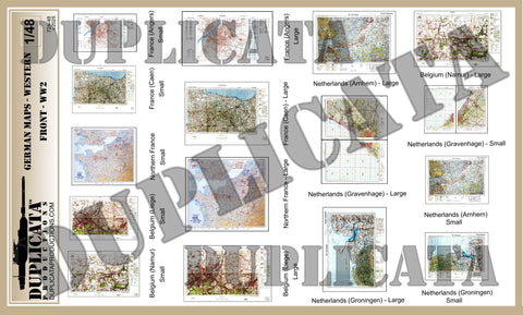 German Maps, Western Front, WW2 - 1/48 Scale