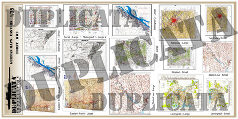 German Maps, Eastern Front, WW2 - 1/35 Scale