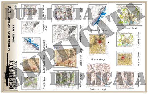 German Maps, Eastern Front, WW2 - 1/48 Scale