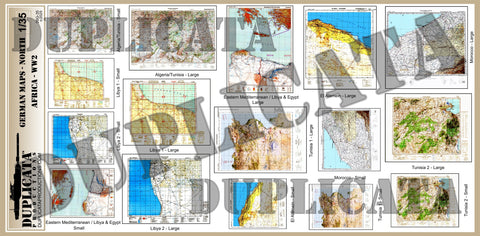 German Maps, North Africa, WW2 - 1/35 Scale