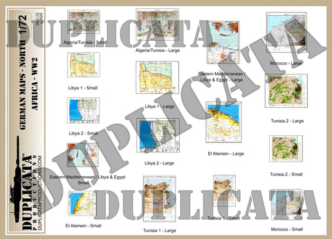German Maps, North Africa, WW2 - 1/72 Scale