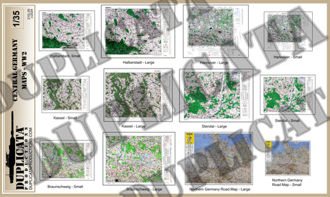 Allied Maps - Central Germany, WW2 - 1/35 Scale