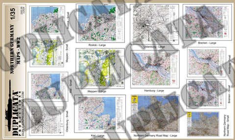 Allied Maps - Northern Germany, WW2 - 1/35 Scale