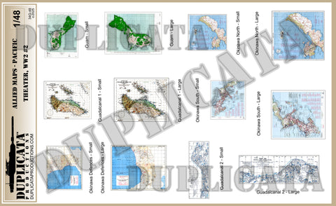 Allied Maps - Pacific Theater, WW2 #2 - 1/48 Scale