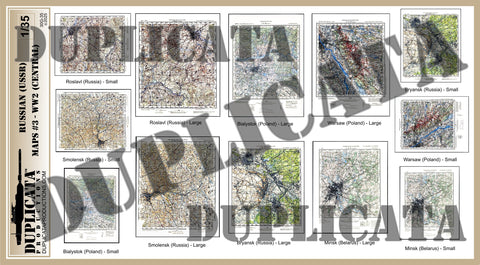 Russian (USSR) Maps #3, Eastern Front (Central), WW2 - 1/35 Scale