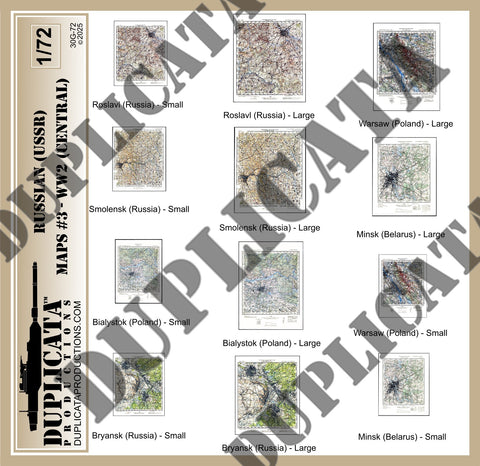 Russian (USSR) Maps #3, Eastern Front (Central), WW2 - 1/72 Scale