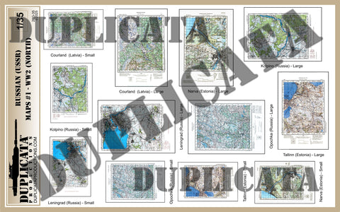 Russian (USSR) Maps #1, Eastern Front (North), WW2 - 1/35 Scale