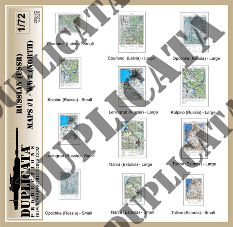 Russian (USSR) Maps #1, Eastern Front (North), WW2 - 1/72 Scale