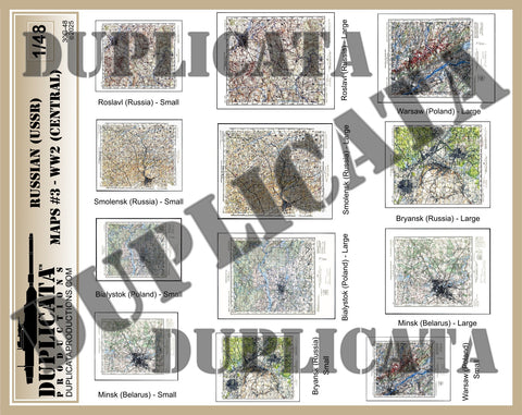 Russian (USSR) Maps #3, Eastern Front (Central), WW2 - 1/48 Scale
