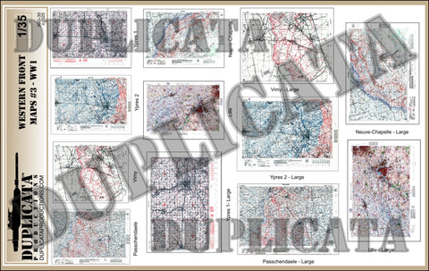 Allied Maps - Western Front #3, WW1 - 1/35 Scale