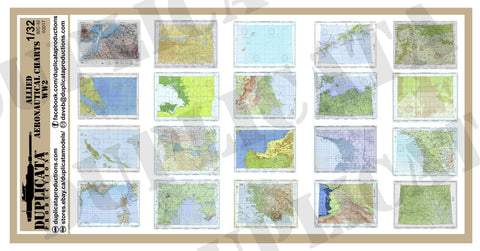 Allied Aeronautical Charts - WW2 - 1/32 Scale - Duplicata Productions