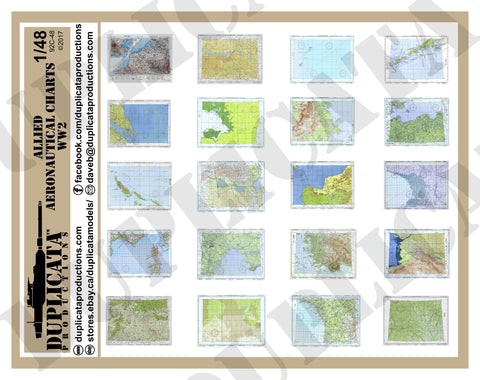 Allied Aeronautical Charts - WW2 - 1/48 Scale - Duplicata Productions