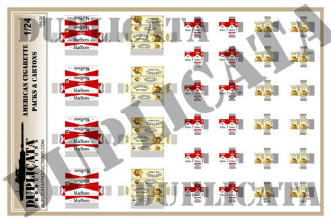 American Cigarette Packs & Cartons - 1/24 Scale - Duplicata Productions