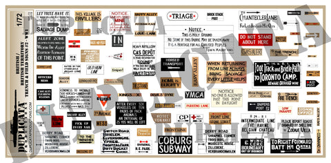 British & British Territories Trench & Field Signs #2 -  WW1 - 1/72 Scale - Duplicata Productions
