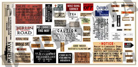 British & British Territories Trench & Field Signs #3 -  WW1 - 1/35 Scale - Duplicata Productions
