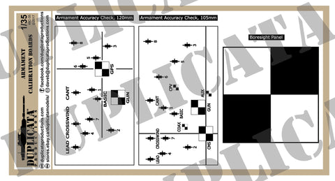 Armament Calibration Boards - 1/35 Scale - Duplicata Productions