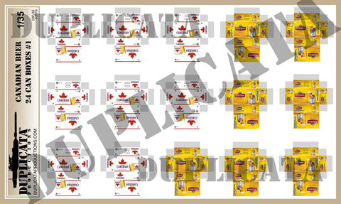 Canadian Beer,  24 Can Beer Boxes #1 - 1/35 Scale - Duplicata Productions