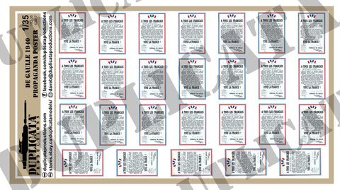 Charles de Gaulle 1940 Propaganda Posters, WW2 - 1/35 Scale - Duplicata Productions