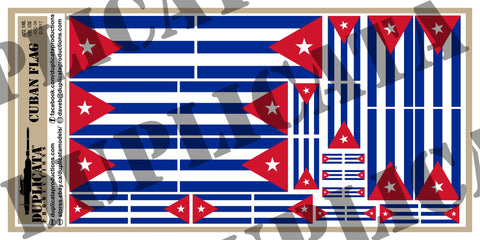 Cuban Flag - 1/72, 1/48, 1/35, 1/32 Scales - Duplicata Productions