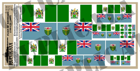 Rhodesian Flag - 1/72, 1/48, 1/35, 1/32 Scales - Duplicata Productions