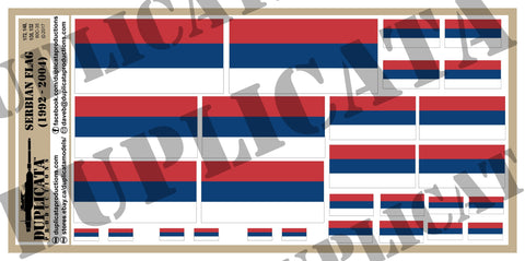 Serbian Flags (1992 - 2004) - 1/72, 1/48, 1/35, 1/32 Scales - Duplicata Productions