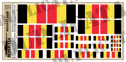 Belgian Flag - 1/72, 1/48, 1/35, 1/32 Scales - Duplicata Productions
