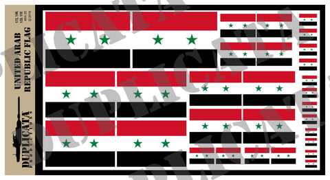 Flag of the United Arab Republic - 1/72, 1/48, 1/35, 1/32 Scales - Duplicata Productions