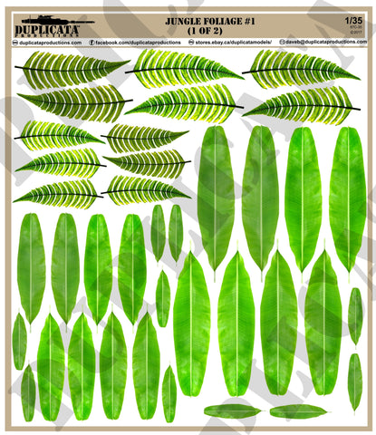 Jungle Foliage #1 - 1/35 Scale (2 sheets) - Duplicata Productions