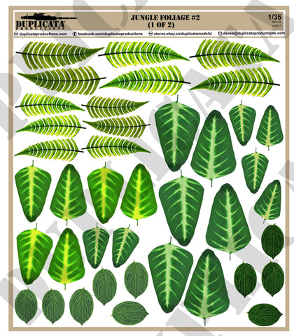 Jungle Foliage #2 - 1/35 Scale (2 sheets) - Duplicata Productions