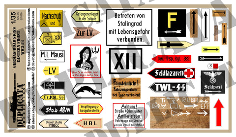 German Road Signs, Eastern Front #4 -  WW2 - 1/35 Scale - Duplicata Productions