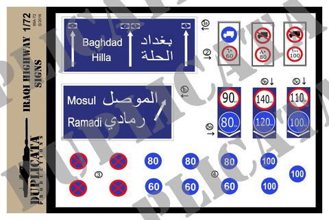 Highway Signs - Iraq War - 1/72 Scale - Duplicata Productions