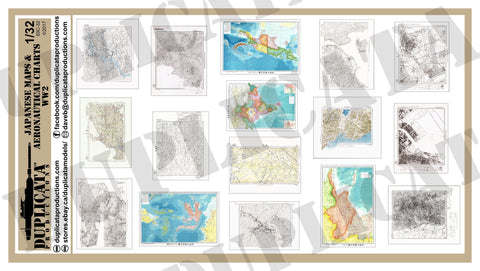 Japanese Maps & Aeronautical Charts -  WW2 - 1/32 Scale - Duplicata Productions