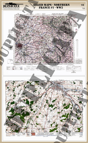 Allied Maps - WW2 - Northern France #1 - 1/6 Scale - Duplicata Productions