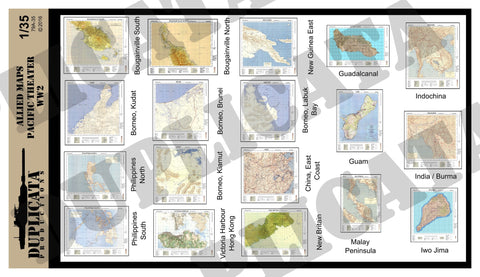 Allied Maps - Pacific Theater, WW2 - 1/35 Scale - Duplicata Productions