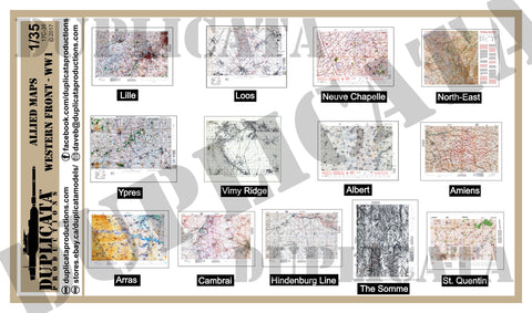 Allied Maps - Western Front, WW1 - 1/35 Scale - Duplicata Productions