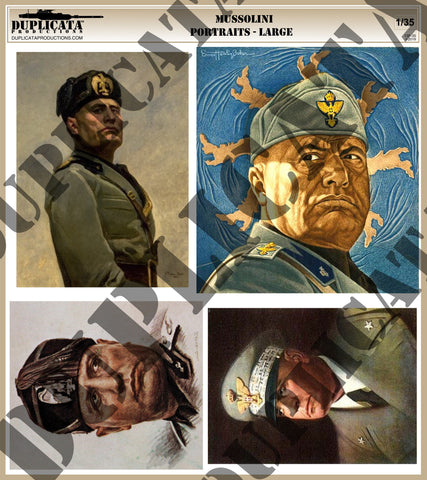 Large Italian Mussolini Portraits, WW2 - 1/35 Scale - Duplicata Productions
