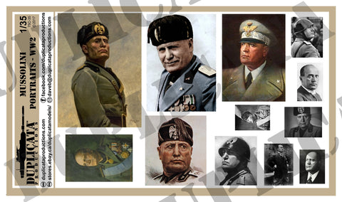 Italian Mussolini Portraits, WW2 - 1/35 Scale - Duplicata Productions