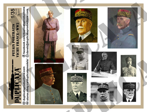 Vichy France Petain Portraits, WW2 - 1/35 Scale - Duplicata Productions