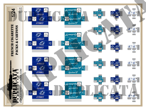 French Cigarette Packs & Cartons - 1/24 Scale - Duplicata Productions