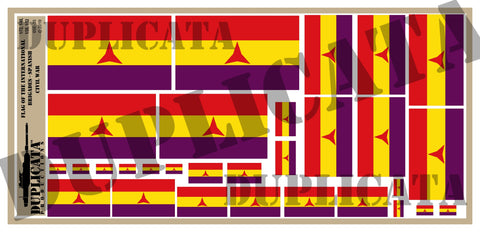 International Brigades Flag - Spanish Civil War - 1/72, 1/48, 1/35, 1/32 Scales - Duplicata Productions
