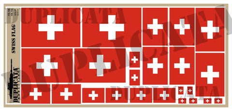 Swiss Flag - 1/72, 1/48, 1/35, 1/32 Scales - Duplicata Productions