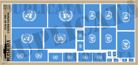 Flag of the United Nations - 1/72, 1/48, 1/35, 1/32 Scales - Duplicata Productions