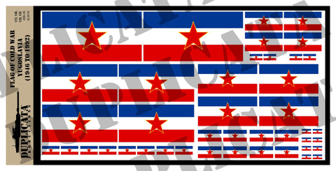 Yugoslavian Flag - Cold War - 1/72, 1/48, 1/35, 1/32 Scales - Duplicata Productions