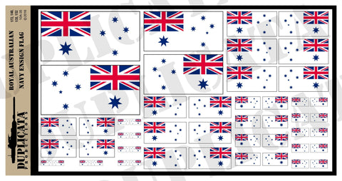 Royal Australian Navy Ensign Flag - 1/72, 1/48, 1/35, 1/32 Scales - Duplicata Productions