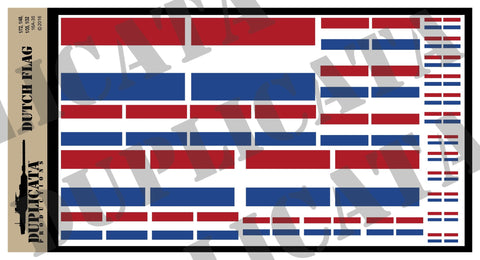 Dutch Flag - 1/72, 1/48, 1/35, 1/32 Scales - Duplicata Productions