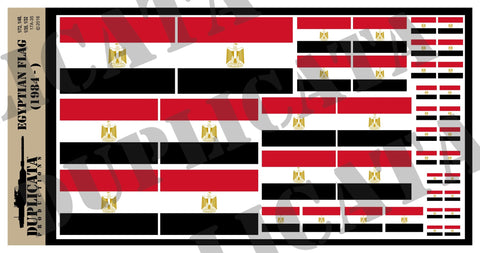 Egyptian Flag (1984 - Present Day) - 1/72, 1/48, 1/35, 1/32 Scales - Duplicata Productions